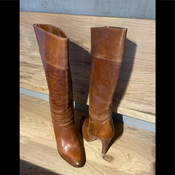 Aldo Cognac Leather Boots Size 9 - Picture 2 of 3